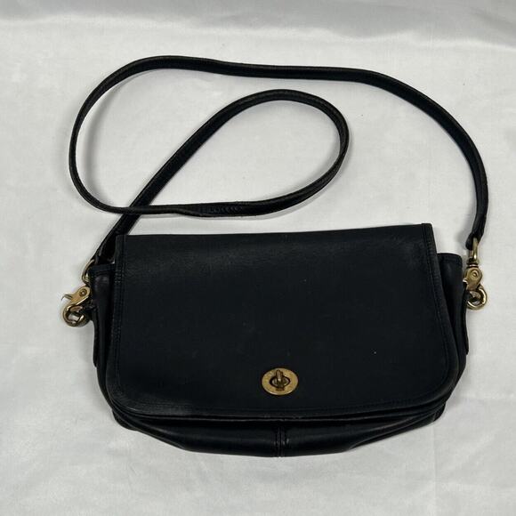 Coach Shoulder Bag L4k-9946 Black Vintage Rare - Picture 1 of 5